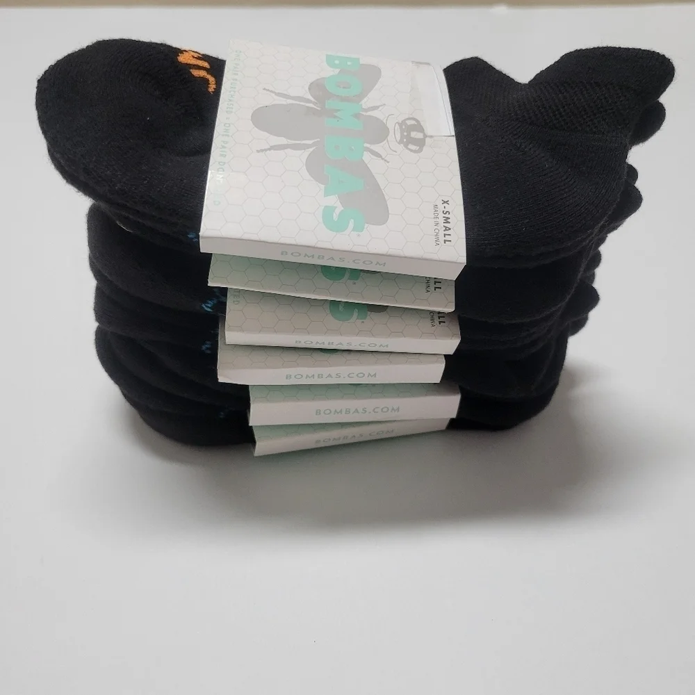 Bombas NWT Black Ancke socks 6 pairs.
